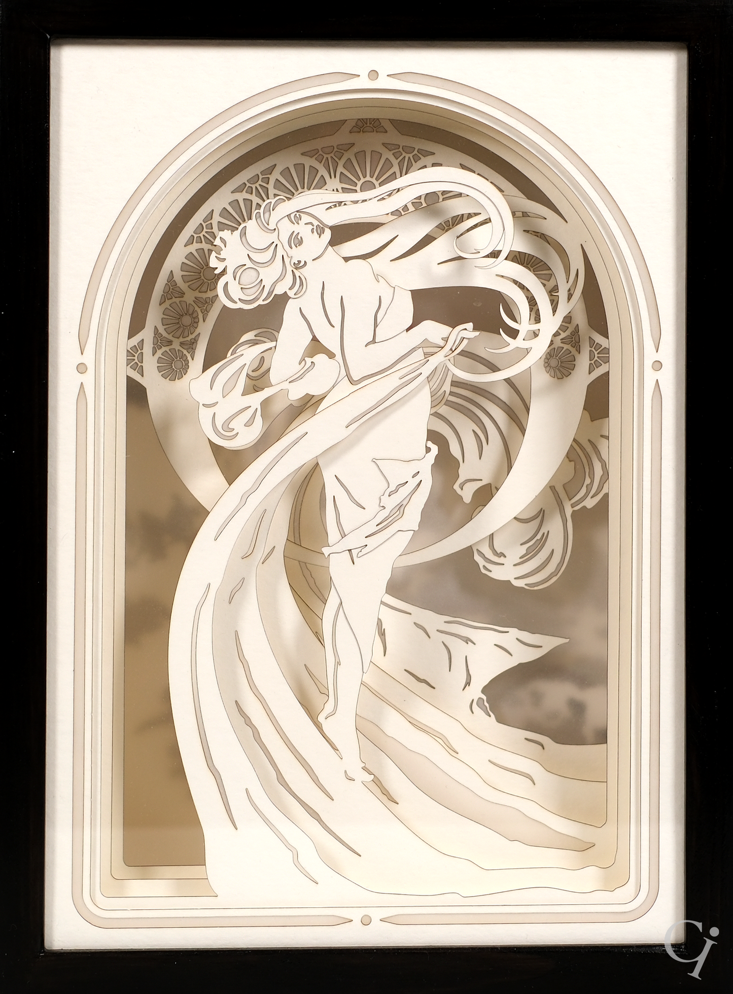 Dance. A layered paper tribute to Alphonse Mucha’s Art Nouveau masterpiece