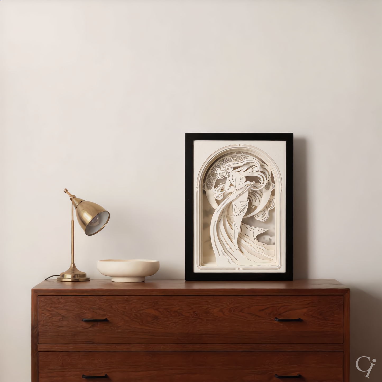 Dance. A layered paper tribute to Alphonse Mucha’s Art Nouveau masterpiece