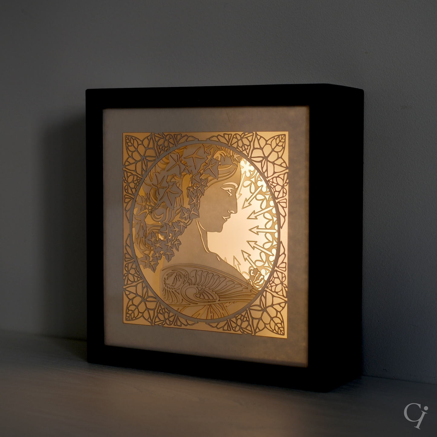 Ivy. A layered paper tribute to Alphonse Mucha’s Art Nouveau masterpiece.